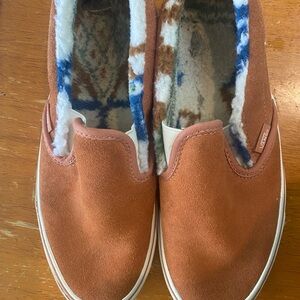 Vans Brown Suede Slip-On with Cozy Lining